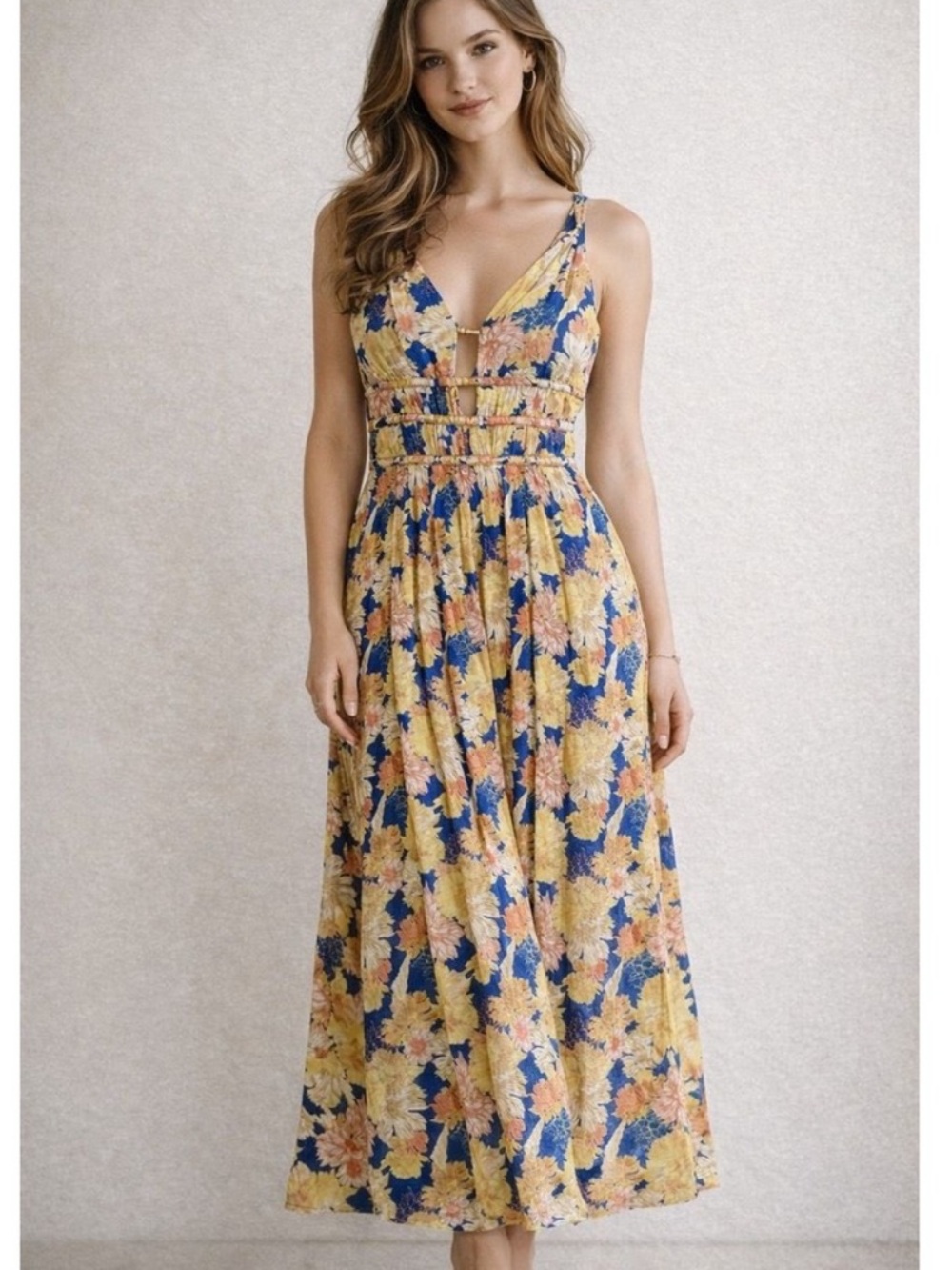 Caroline Constas floral sleeveless midi dress